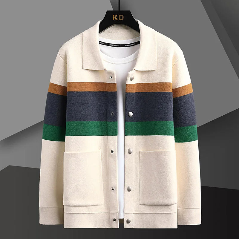 Striped Varsity Knit Jacket