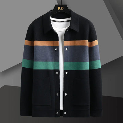 Striped Varsity Knit Jacket