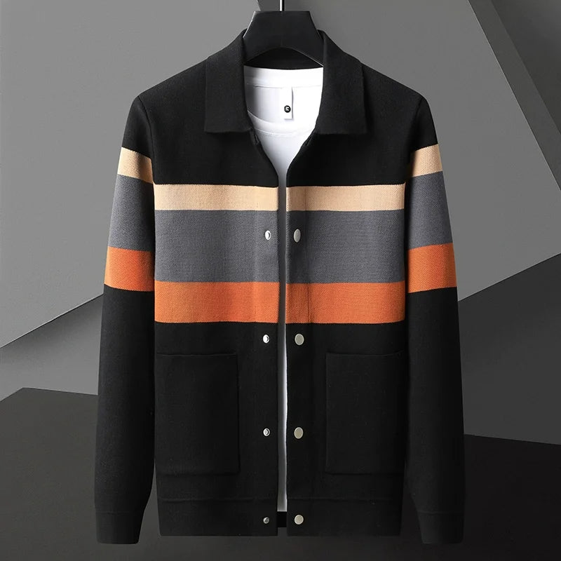 Striped Varsity Knit Jacket