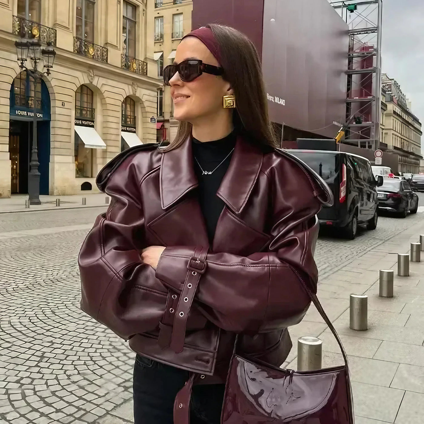 Vintage Cropped Leather Jacket